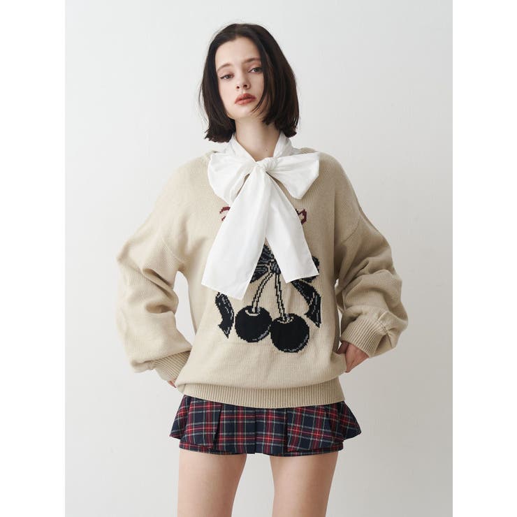 ジャガードチェリールーズニット | jouetie | 詳細画像4 