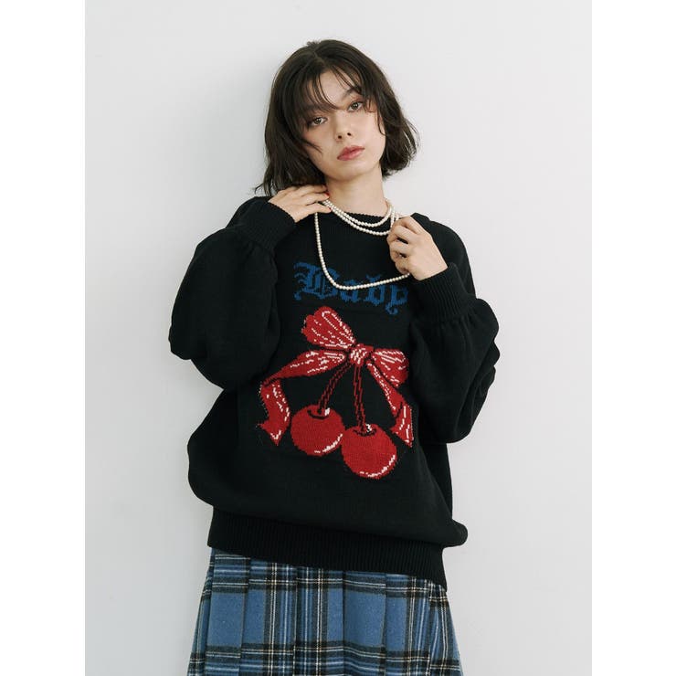 ジャガードチェリールーズニット | jouetie | 詳細画像8 