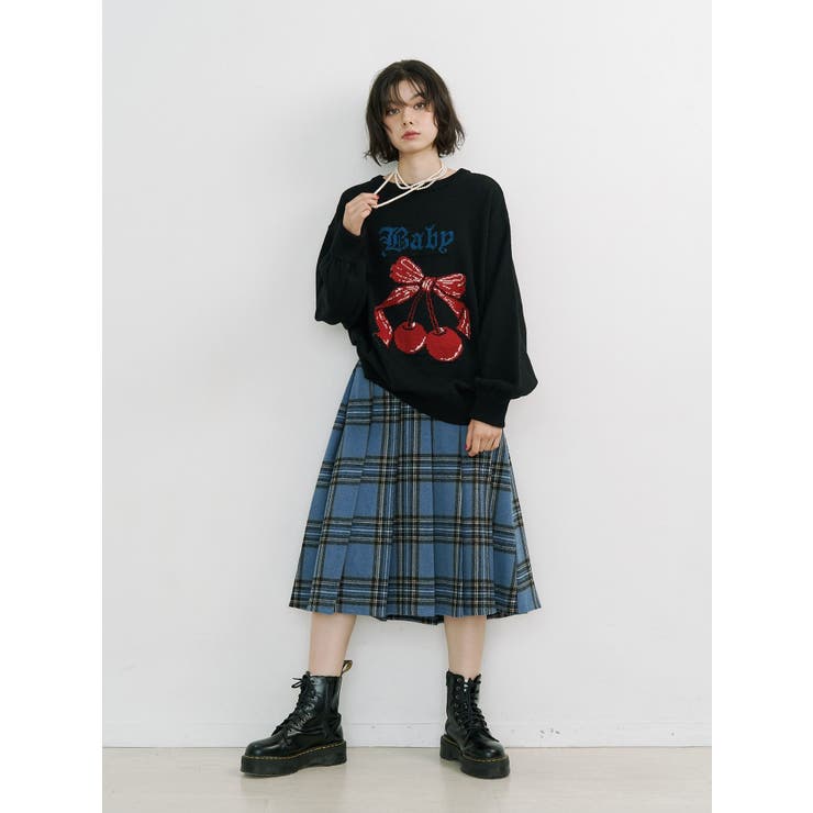 ジャガードチェリールーズニット | jouetie | 詳細画像9 