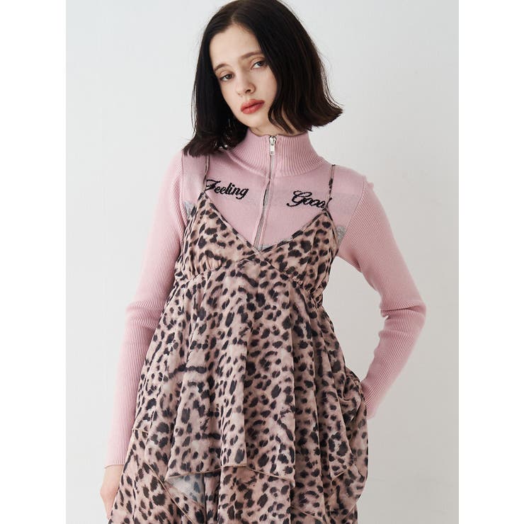 レースドッキングジップニット[品番：MKSW0067566]｜jouetie