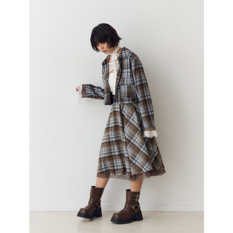 ステンカラーラインストーンショートジャケット【セットアップ対応】 | jouetie | 詳細画像18 