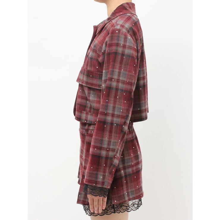 ステンカラーラインストーンショートジャケット【セットアップ対応】 | jouetie | 詳細画像21 