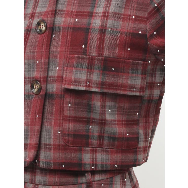 ステンカラーラインストーンショートジャケット【セットアップ対応】 | jouetie | 詳細画像27 