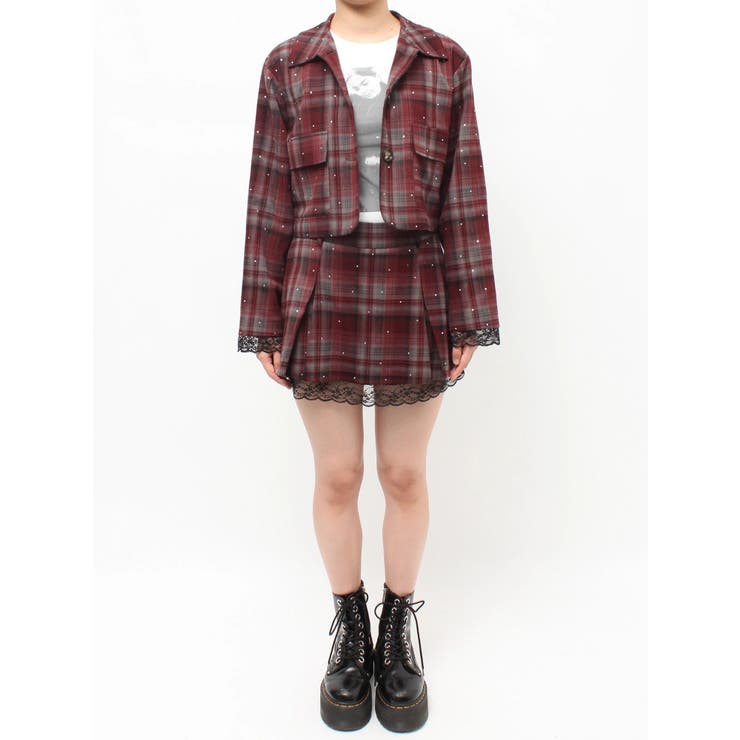 ステンカラーラインストーンショートジャケット【セットアップ対応】 | jouetie | 詳細画像29 