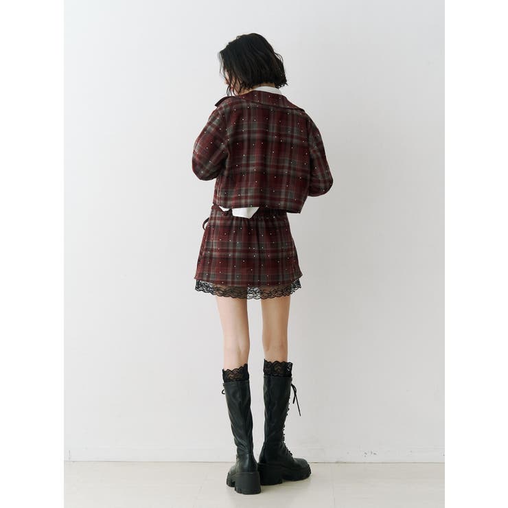 ステンカラーラインストーンショートジャケット【セットアップ対応】 | jouetie | 詳細画像6 