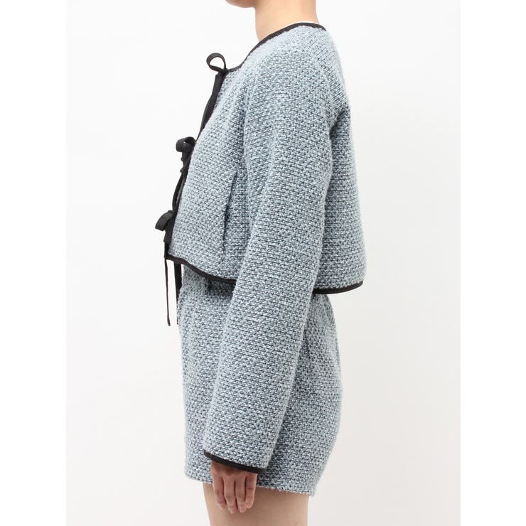 バイカラーツイードライクショートジャケット【セットアップ対応】 | jouetie | 詳細画像4 