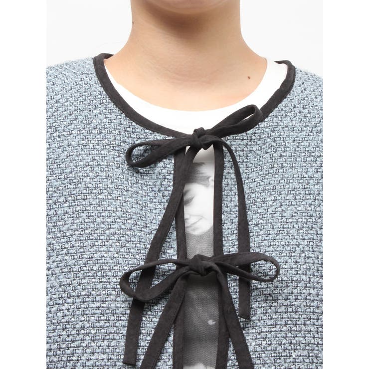 バイカラーツイードライクショートジャケット【セットアップ対応】 | jouetie | 詳細画像6 