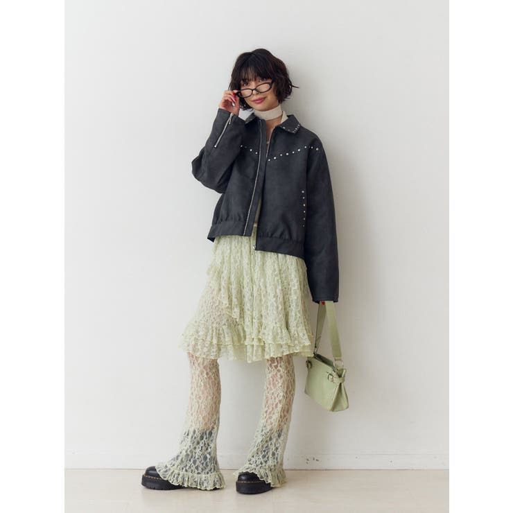 フェイクレザースタッズブルゾン | jouetie | 詳細画像11 