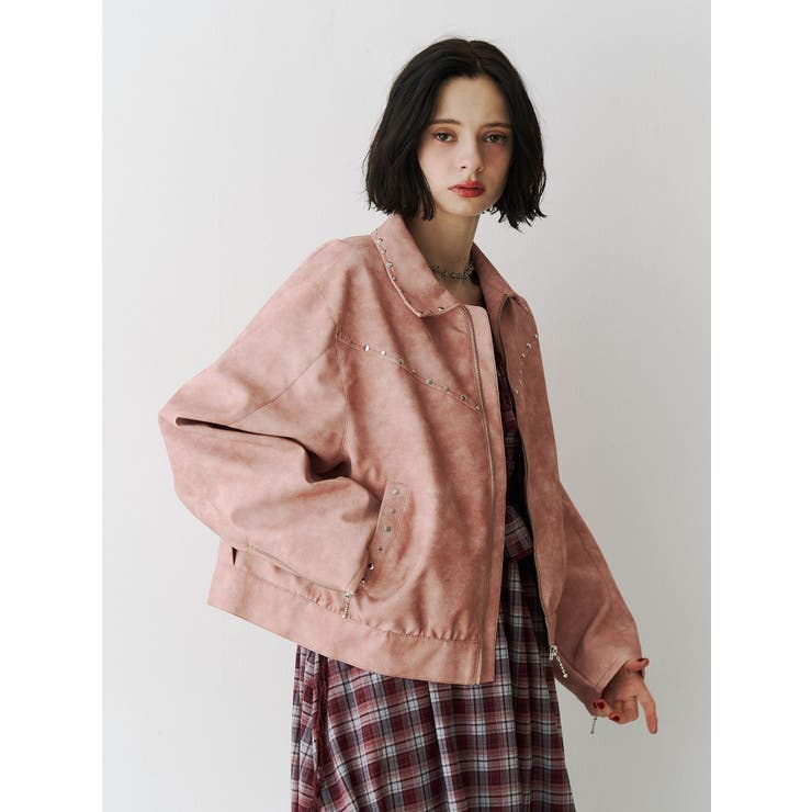 フェイクレザースタッズブルゾン | jouetie | 詳細画像24 