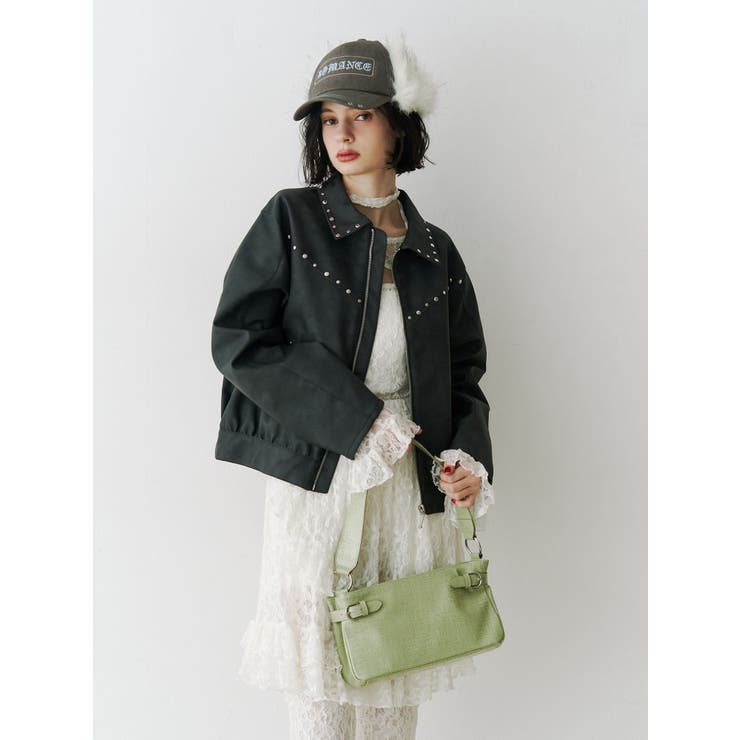 フェイクレザースタッズブルゾン | jouetie | 詳細画像31 