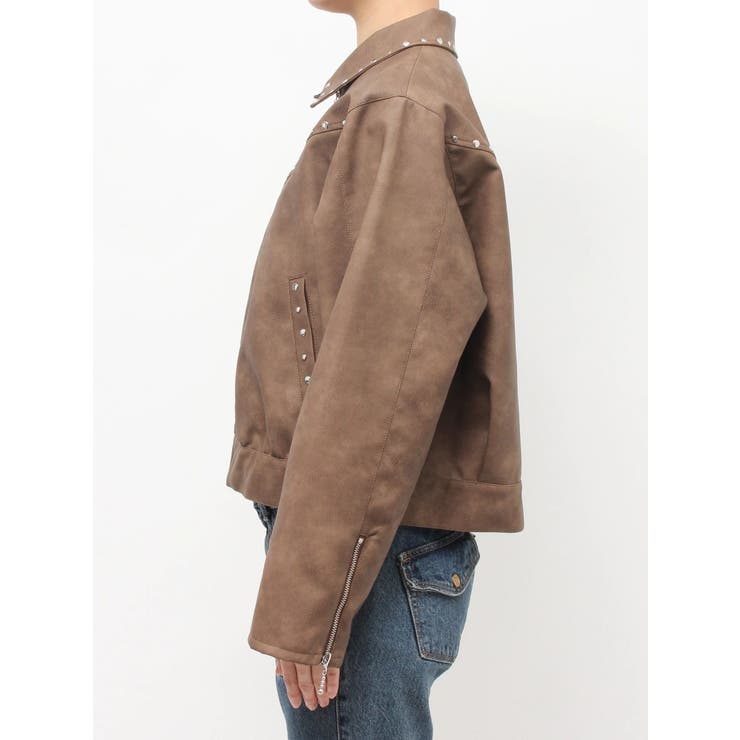 フェイクレザースタッズブルゾン | jouetie | 詳細画像36 