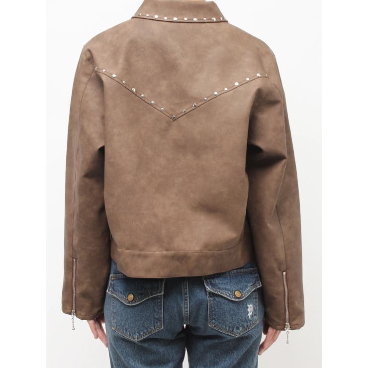 フェイクレザースタッズブルゾン | jouetie | 詳細画像37 