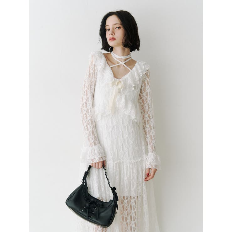 ラッフルフリルレースロングワンピース | jouetie | 詳細画像11 