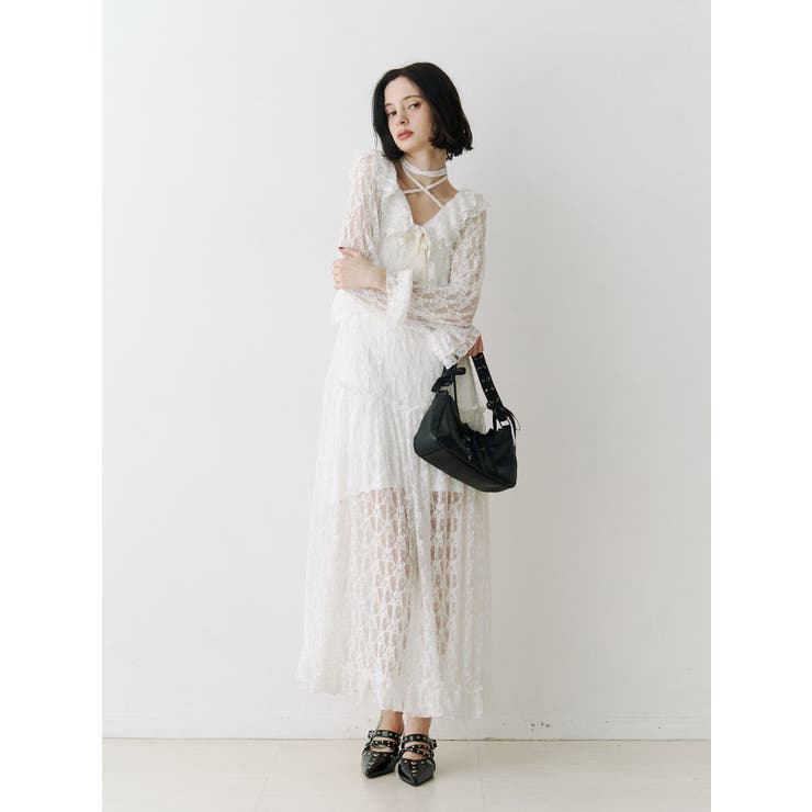 ラッフルフリルレースロングワンピース | jouetie | 詳細画像13 