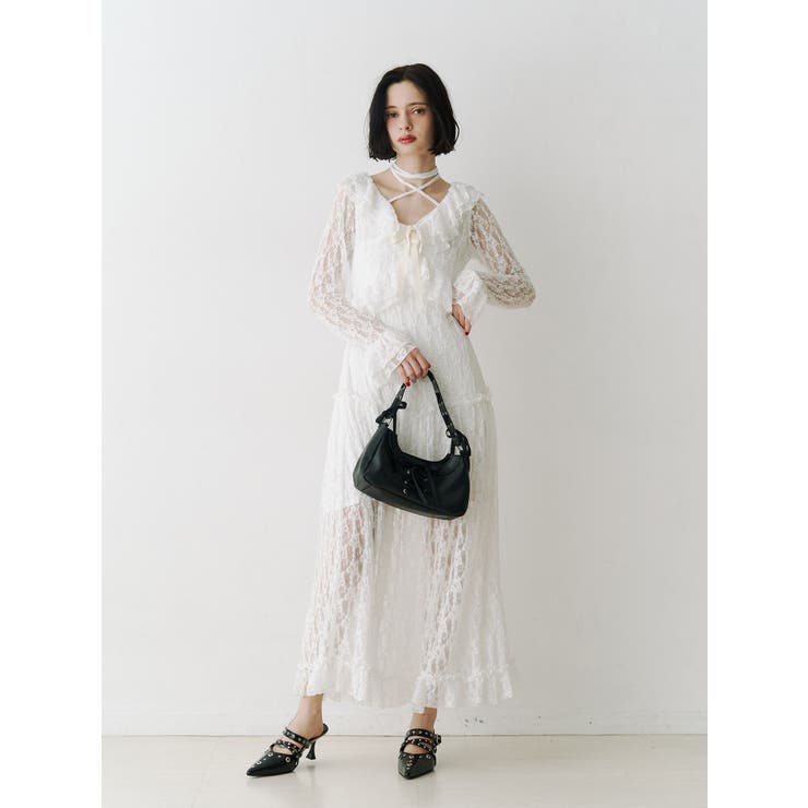 ラッフルフリルレースロングワンピース | jouetie | 詳細画像14 