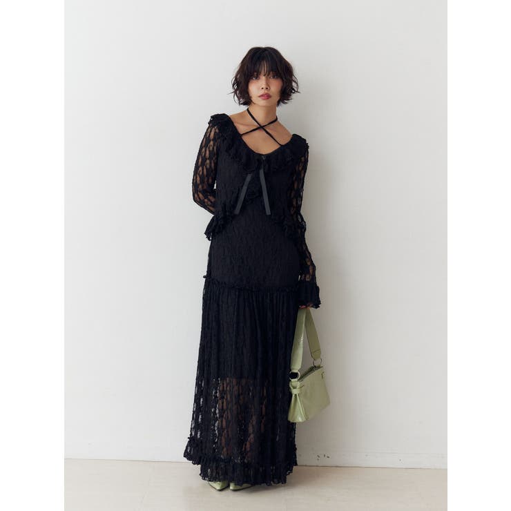 ラッフルフリルレースロングワンピース | jouetie | 詳細画像17 
