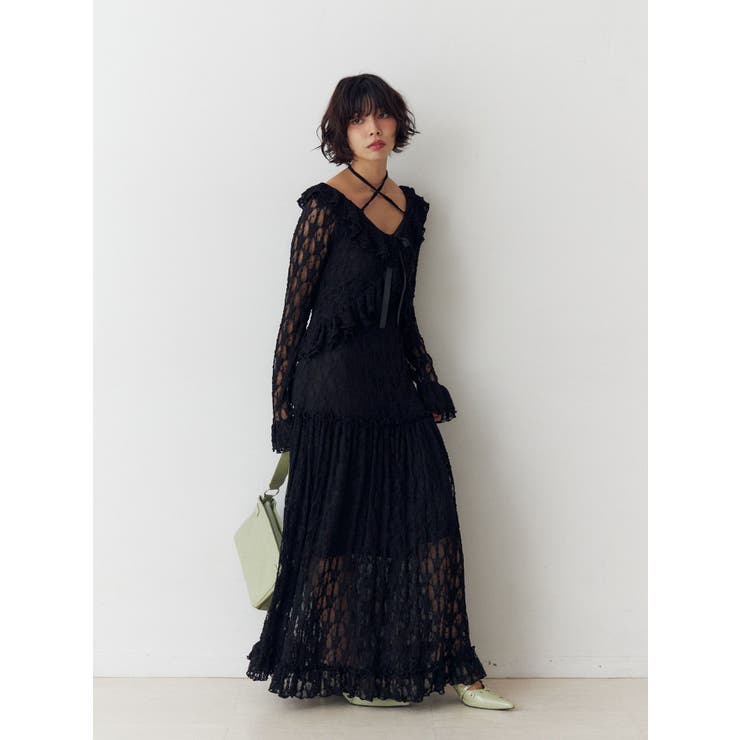 ラッフルフリルレースロングワンピース | jouetie | 詳細画像19 