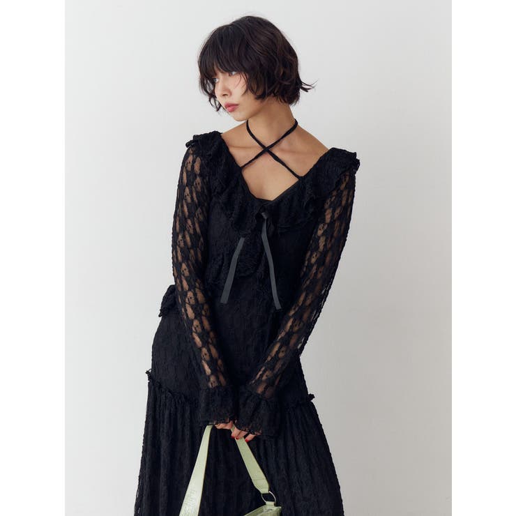 ラッフルフリルレースロングワンピース | jouetie | 詳細画像23 