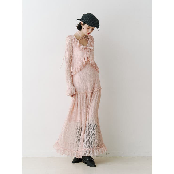 ラッフルフリルレースロングワンピース | jouetie | 詳細画像3 