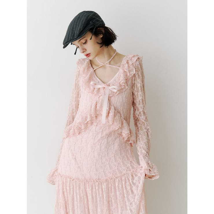 ラッフルフリルレースロングワンピース | jouetie | 詳細画像6 