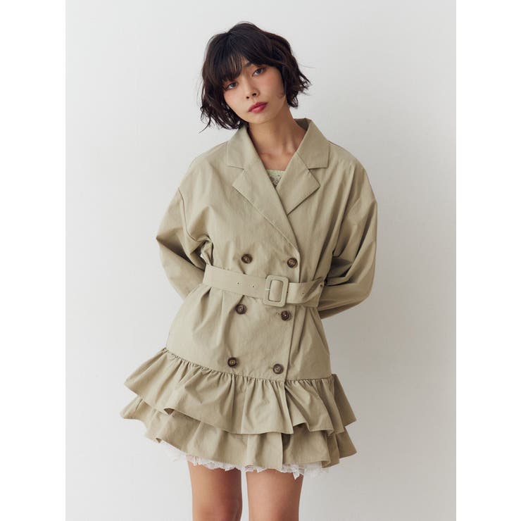 ヘムフリルトレンチミニワンピース | jouetie | 詳細画像15 