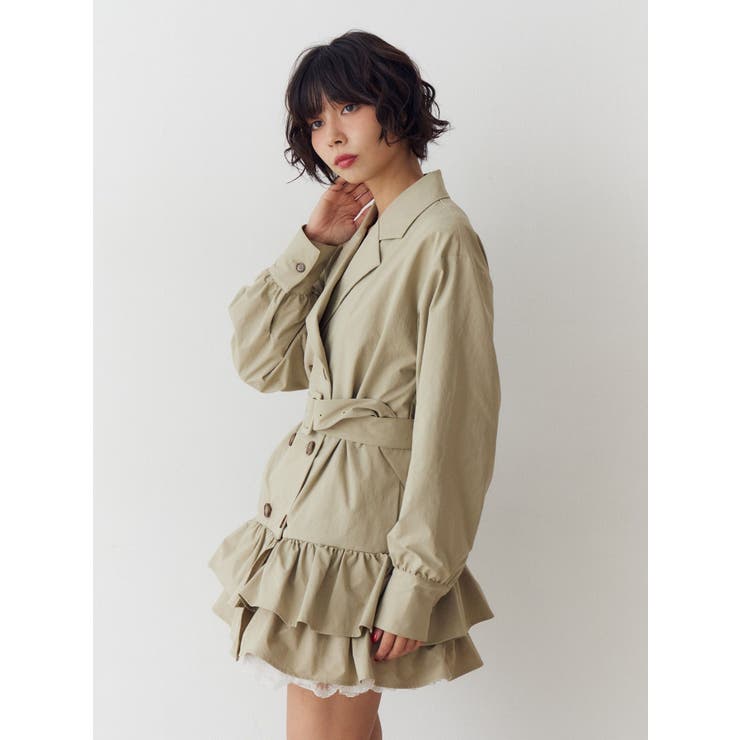 ヘムフリルトレンチミニワンピース | jouetie | 詳細画像16 