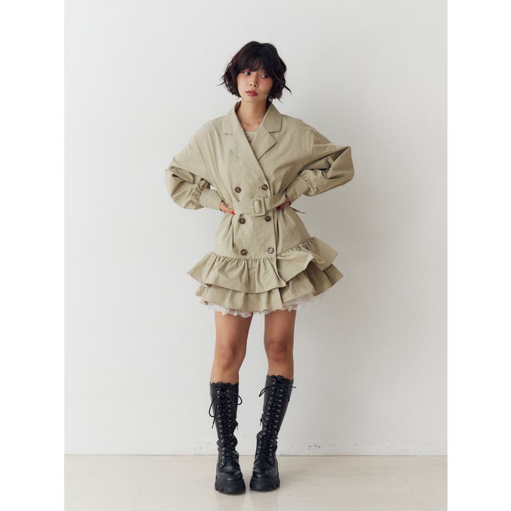 ヘムフリルトレンチミニワンピース | jouetie | 詳細画像19 