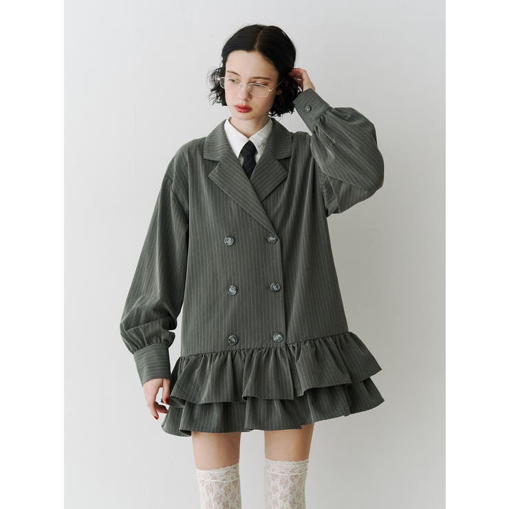 ヘムフリルトレンチミニワンピース | jouetie | 詳細画像9 