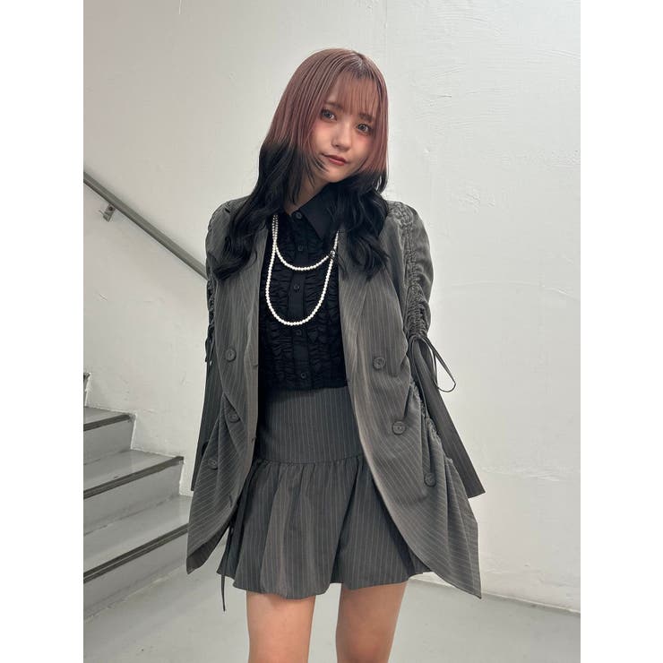 ギャザーリボンジャケットミニワンピース【セットアップ対応】 | jouetie | 詳細画像27 