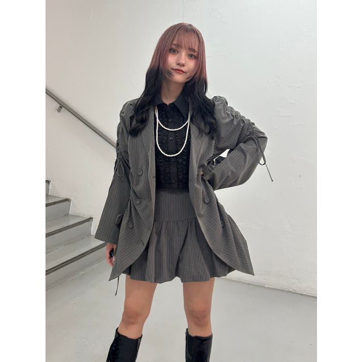 ギャザーリボンジャケットミニワンピース【セットアップ対応】 | jouetie | 詳細画像28 