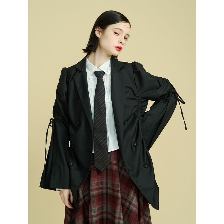 ギャザーリボンジャケットミニワンピース【セットアップ対応】 | jouetie | 詳細画像3 