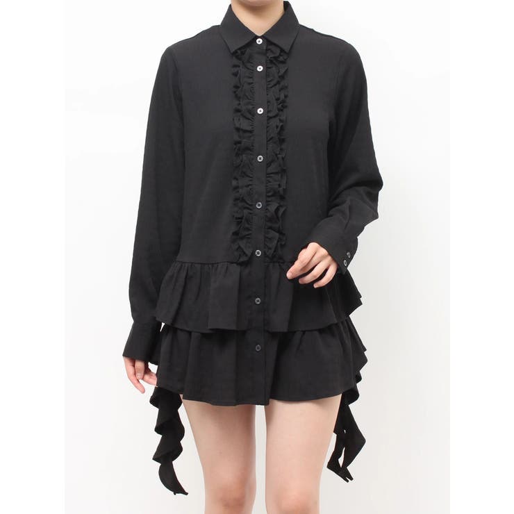 ラッフルヘムフリルチュニックシャツ | jouetie | 詳細画像2 