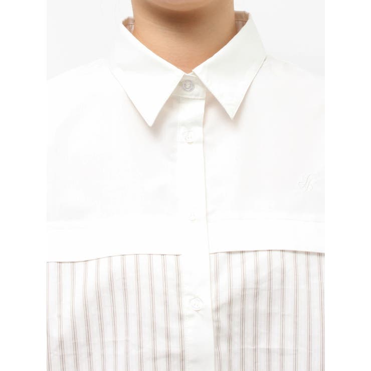 カットアウトバイカラークロップドシャツ | jouetie | 詳細画像6 