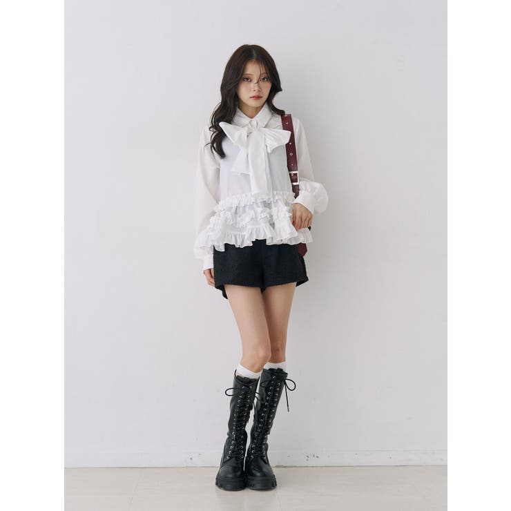 リボンタイフリルショートシャツ | jouetie | 詳細画像2 