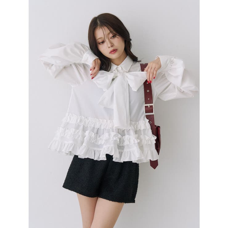 リボンタイフリルショートシャツ | jouetie | 詳細画像4 