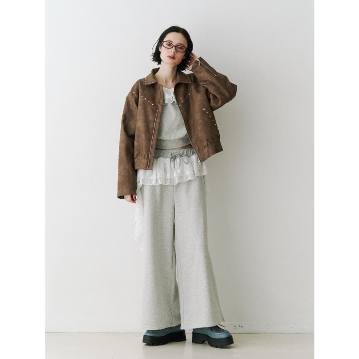 レースドッキングスウェットパンツ【セットアップ対応】 | jouetie | 詳細画像10 