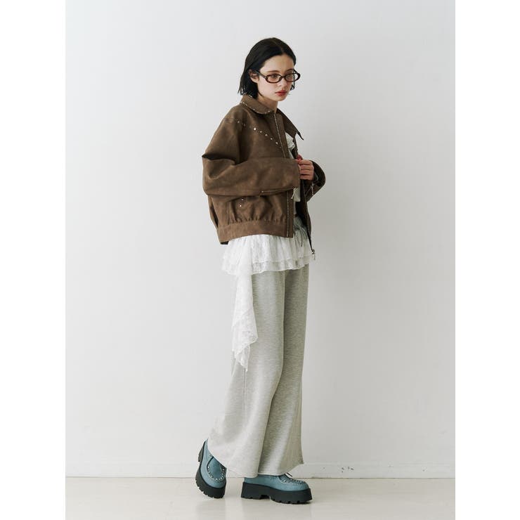 レースドッキングスウェットパンツ【セットアップ対応】 | jouetie | 詳細画像11 