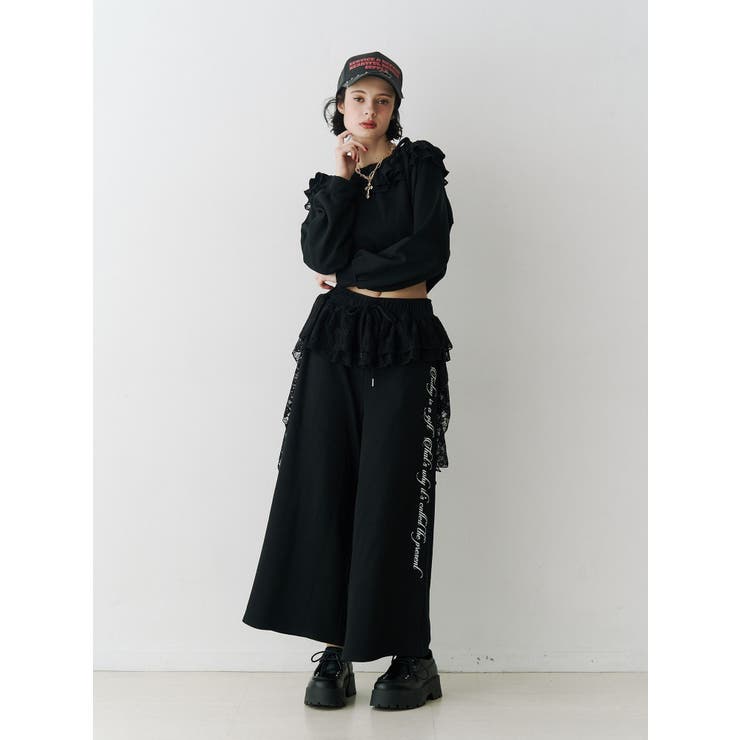 レースドッキングスウェットパンツ【セットアップ対応】 | jouetie | 詳細画像13 