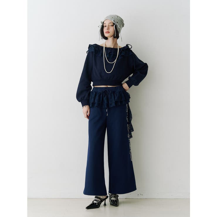 レースドッキングスウェットパンツ【セットアップ対応】 | jouetie | 詳細画像4 