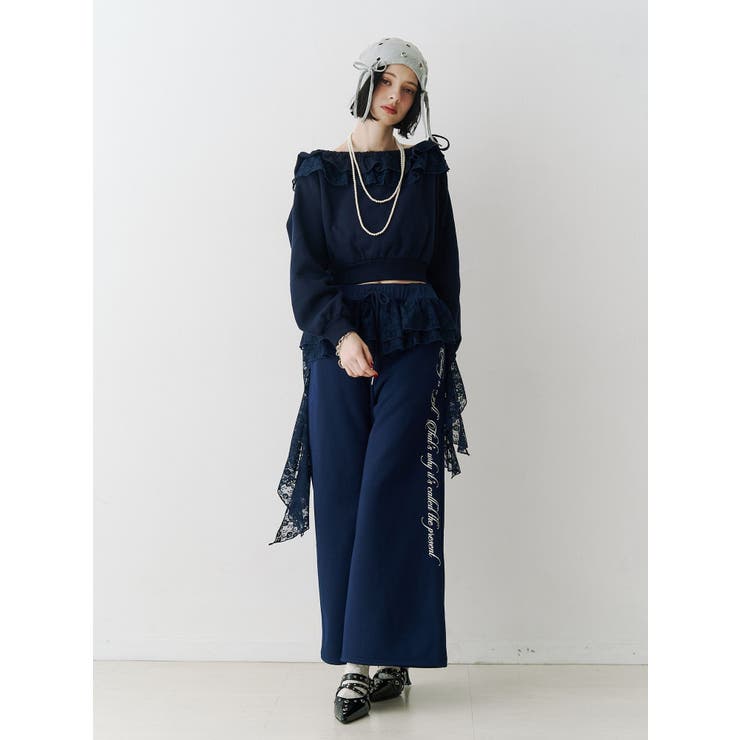 レースドッキングスウェットパンツ【セットアップ対応】 | jouetie | 詳細画像5 