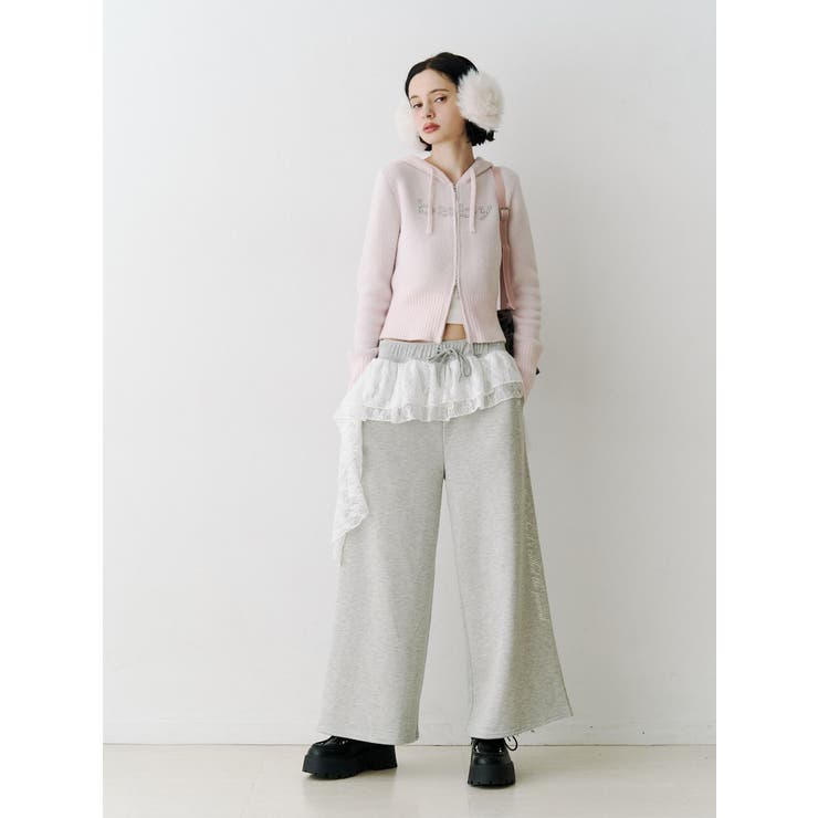 レースドッキングスウェットパンツ【セットアップ対応】 | jouetie | 詳細画像7 