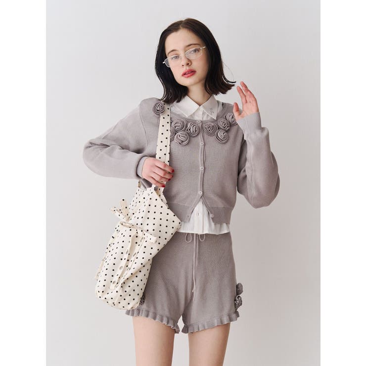 ローズモチーフニットショーパン【セットアップ対応】 | jouetie | 詳細画像4 