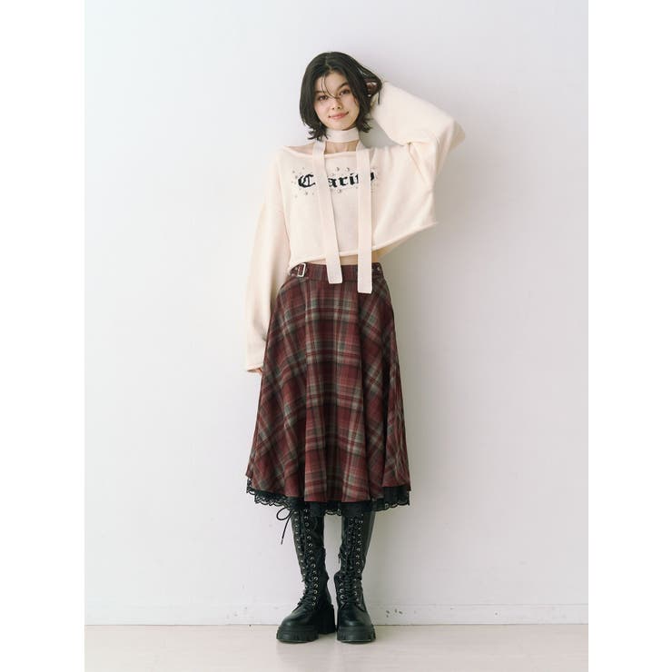 パターンベルトフレアスカート【セットアップ対応】 | jouetie | 詳細画像2 