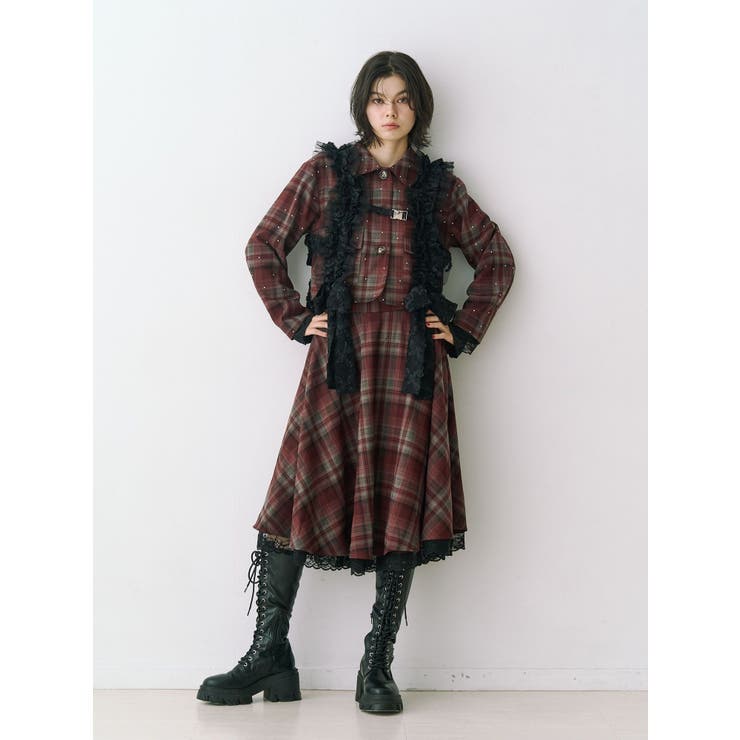 パターンベルトフレアスカート【セットアップ対応】 | jouetie | 詳細画像8 