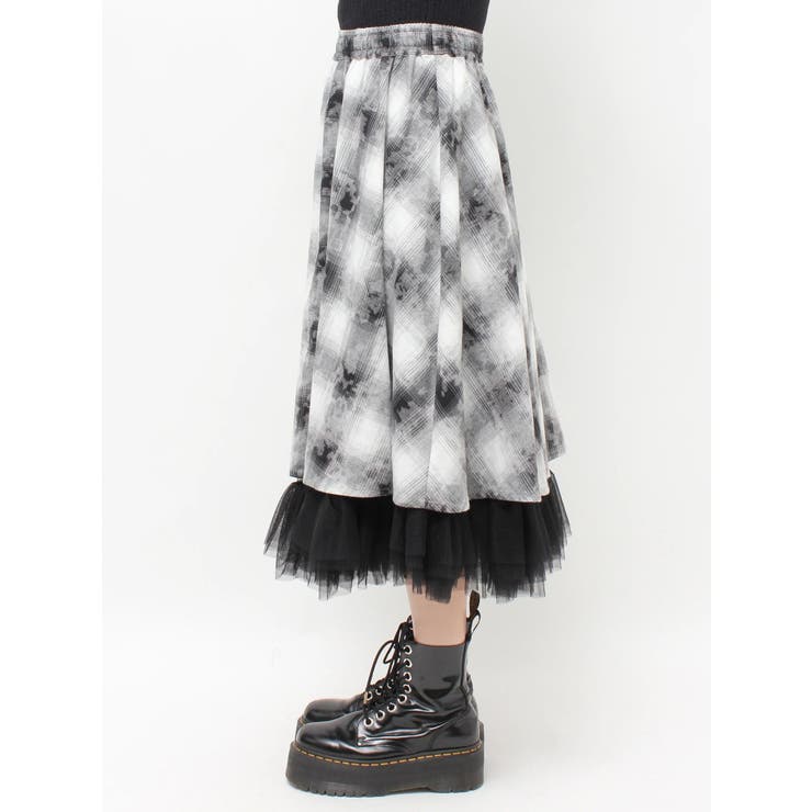チュールリバーシブルチェックフレアスカート | jouetie | 詳細画像10 