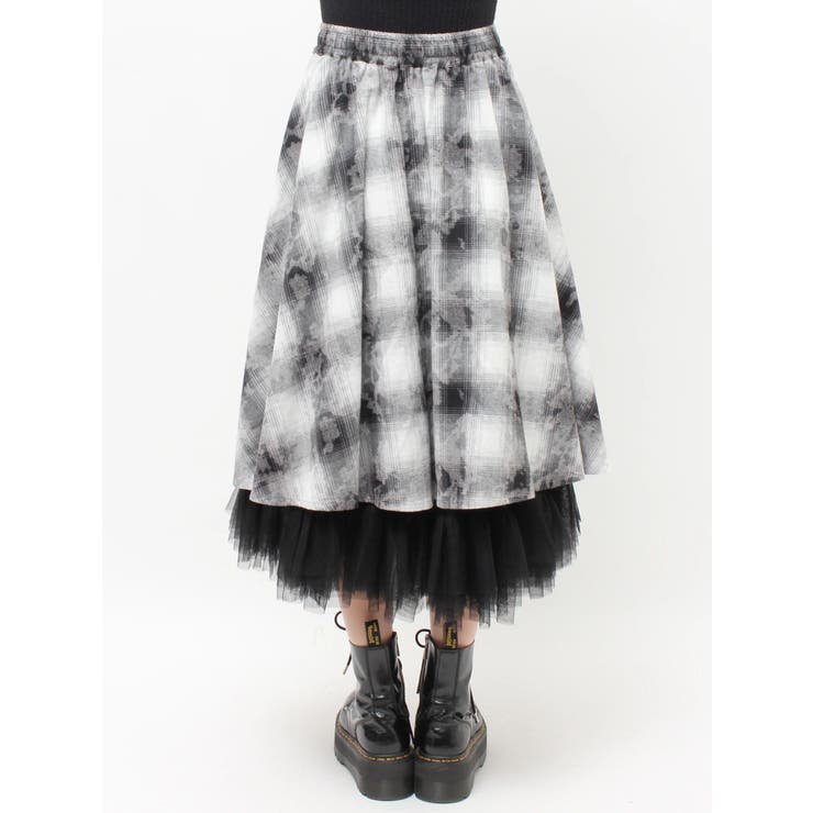チュールリバーシブルチェックフレアスカート | jouetie | 詳細画像11 