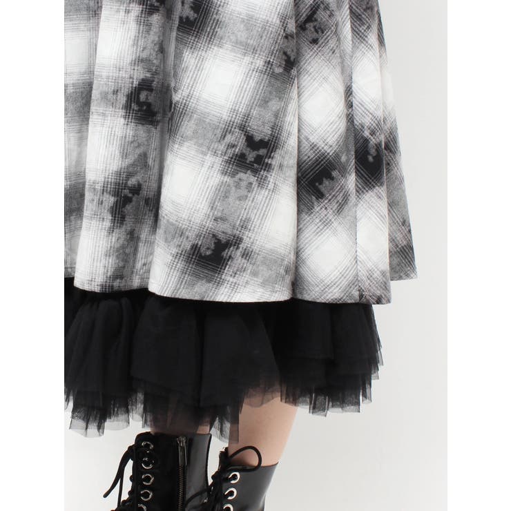 チュールリバーシブルチェックフレアスカート | jouetie | 詳細画像13 