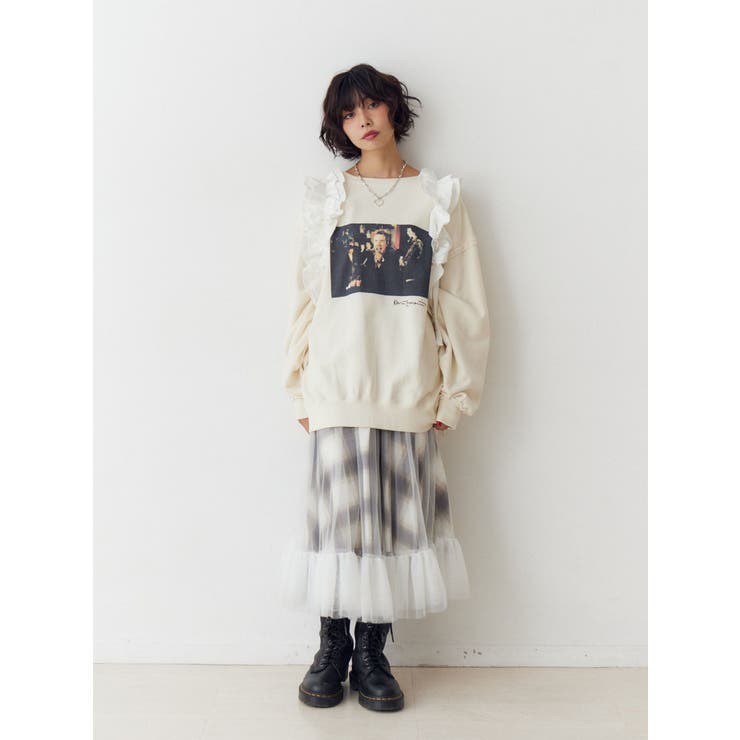 チュールリバーシブルチェックフレアスカート | jouetie | 詳細画像6 