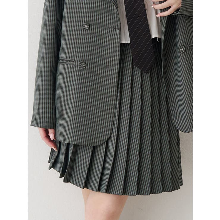 ダークミックス | ニーレングスプリーツスカート【セットアップ対応】 | jouetie