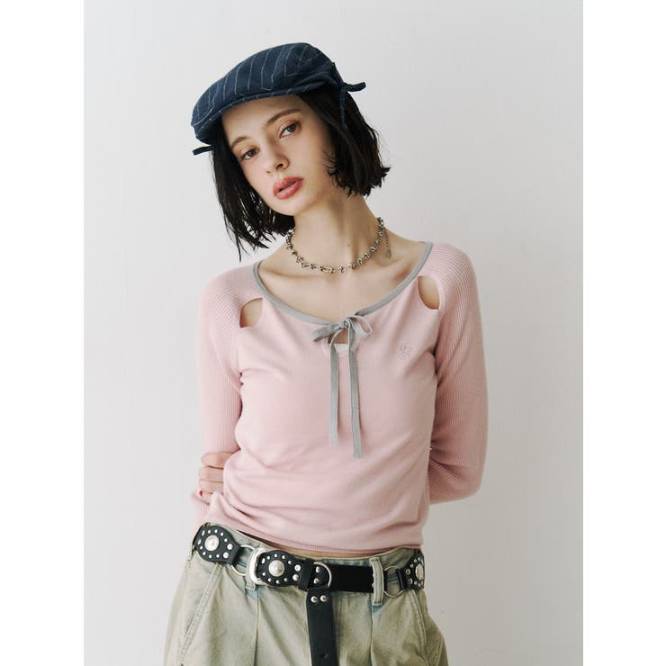 サイドリボンストライプハンチング | jouetie | 詳細画像2 